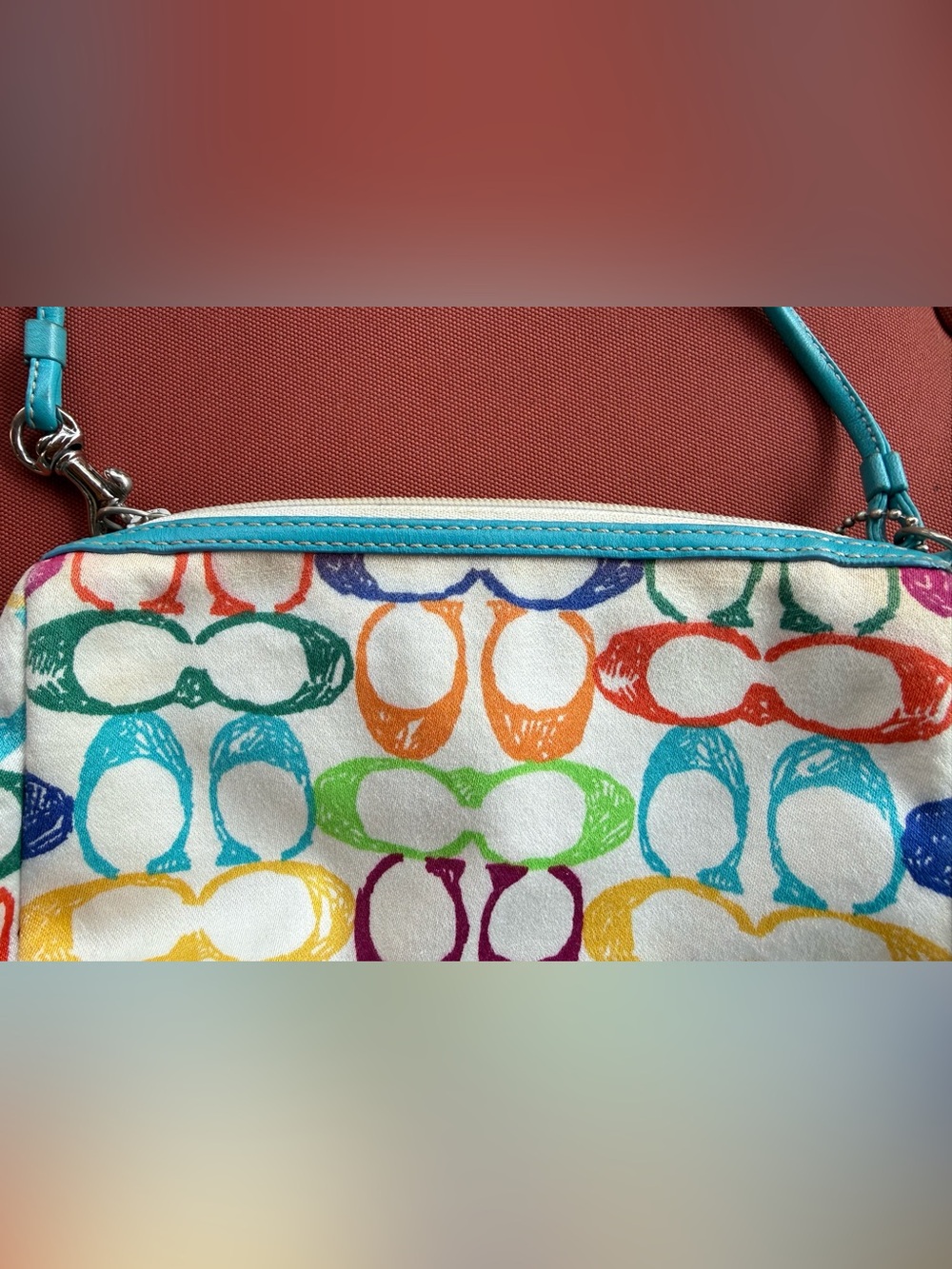 Coach Vintage Hampton Scribble Multicolor Y2K Wristlet/Pouch - Picture 5 of 12